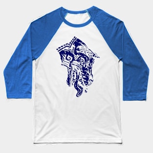 Hound's Head - Blue - Baseball T-Shirt